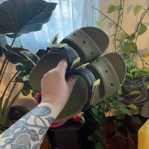 CROCS all terrain olive green slides